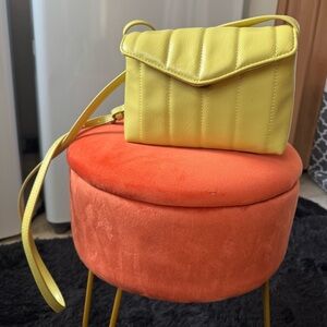 NWOT Yellow Faux Leather Small Crossbody Bag